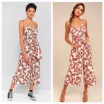 Free People hot tropics front tie floral cropped jumpsuit Photo 1