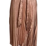 Anthropologie  Maeve Paulina Pleated Midi Skirt shimmer pink Sz 6 blush Photo 2