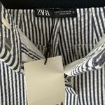 ZARA  High-Waist Navy Striped Tailored Pants - Size - Medium - NWT Photo 3