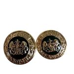 St. John Vintage  Couture Lion Crest Clip-On Earrings Photo 0