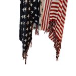 Unity World Wear Knit Asymmetrical American Flag Long Cardigan Sweater Medium Red Photo 3