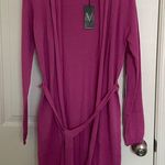 Vertigo Paris NEW Vertigo‎ women’s pink long belted cardigan sweater soft knit relaxed medium Photo 0