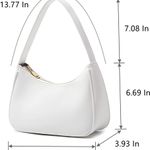 Shoulder Bags for Women, Cute Hobo Tote Handbag Mini Clutch Purse with Zipper Closure (White) Photo 1
