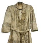 Vintage Handmade Brocade Duster Robe Gold Metallic Jacquard Belted Long Coat M Size M Photo 8