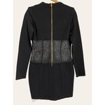 Balmain Black Paisley Lace Long Sleeve Corset Mini Dress Size 6 Photo 8