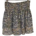 Abercrombie & Fitch Womens White Blue Green Red Elastic Tiered Mini Skirt Size M Photo 0