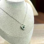 Heart Paw Print Pendant Necklace in Silver Photo 1