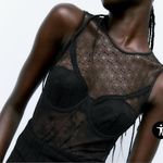 ZARA NWT Beautiful  Lace Detailed Bodysuit Photo 6