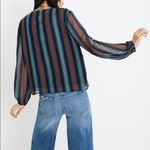 Madewell Sheer-Sleeve Top in Academy Stripe Sz XS Photo 3