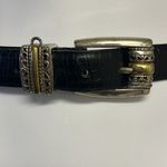 Brighton  Women’s Black Textured Adjustable Belt with Two Tone Buckle- Medium Photo 1