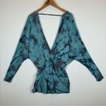 Young Fabulous and Broke ‎ Blue Tie Dye Long Sleeve Romper XS Photo 1