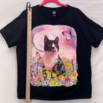 Wild Fable ‎ Cat Floral Butterfly Shirt Black Small Photo 12
