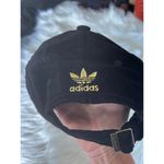 Adidas  Black Velvet Baseball Cap with Gold Trefoil Logo Photo 5