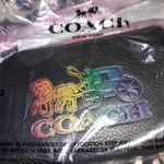 Coach NWT OMBRE LEATHER HORSE AND CARRIAGE CORNER ZIP WRISTLET $78 Photo 1