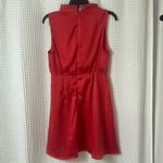 She & Sky NWT  Sleeveless Satin Silk Dress with Twist Front High Neck Band Detail Photo 3
