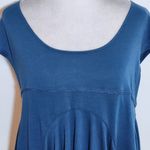 Free People Blue Short Sleeve Top with Cutout Lace Back NWT Size Medium Photo 2