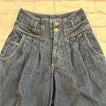 VINTAGE 80s rigid denim jeans buzious no problem high rise pleated tapered blue Size undefined Photo 5