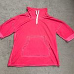 Sundance Bexley French Terry Short Sleeve Sweatshirt Funnel Neck Red Size M Photo 1