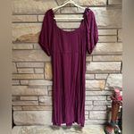 Old Navy Fit & Flare Crepe Midi Dress Purple Dark Mauve XL Photo 2