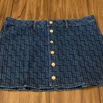 Wrangler X LEON BRIDGES LASER monogram button blue denim mini SKIRT XL NWT Photo 1