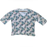 NWT Breakfast In Bed Palm Tree Botanical Print Pajama Set Green Size L Photo 1