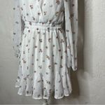 Trixxi  Dress Size Small White Dress Floral Mini A-line Ruffle Bottom Short Photo 3