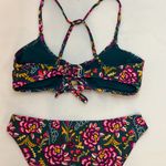Xhilaration Lace-Up Bralette Bikini Set - Jade Green/Floral - S/XS Photo 6