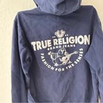 True Religion Buddha Navy Blue White Zip Hoodie Jacket Size Large Photo 2