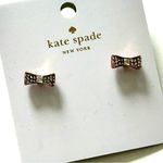 Kate Spade  Ready Set Bow Pave Rose Gold Bow Studs NWT Photo 4