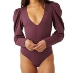 Free People NEW Va Va Voop Bodysuit Precious Wine Whimsigoth XS Cyber EGirl Photo 0