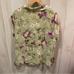 Emma James Vintage 90s-Y2K cute mint green floral blouse short sleeve button front flowy Photo 3