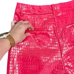 7 For All Mankind Hot Pink Vegan Leather Crocodile Crop Top Shorts Set M NEW Tag Photo 8