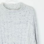 Mango MNG Womens Speckled Mock Neck Knit Sweater Size M White Cabincore Cozy Photo 1