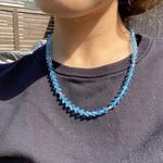 Blue Y2K Beaded Necklace Bracelet Set Photo 1