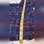 American Eagle  Outfitters Blue Plaid Crochet Peasant Boho Top Women’s M Long Sle Photo 2