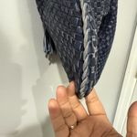 Jennifer Tattanelli Navy Intreccio Woven‎ Leather Tote Bag Blue Slouchy Hobo Black Photo 5