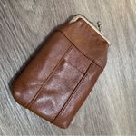 Brown Cigarette Pouch Case Holder Bag Clasp Smoker Photo 1
