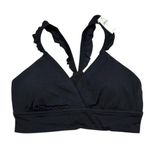 Aerie Offline Real Me Xtra Ruffle Sports Bra Black Size Large Lined Padded Photo 0