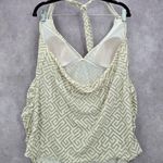 Liz Lange Maternity 010.  Cream Greek Key Halter Padded Tankini XL Extra Large Photo 1