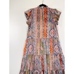 Pinch Womens Dress Brown Midi Tiered Floral Flutter Flowy A Line Boho Medium Photo 8