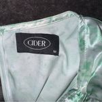 Cider  Satin Vintage Style Mini Green & White Short Sleeve Dress Womens Medium Photo 9