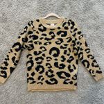 Wanna B Tan and Black Animal Print Sweater Photo 0
