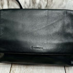 Liz Claiborne Vintage 90s Black Leather Shoulder Bag Minimalist Working Girl Photo 0