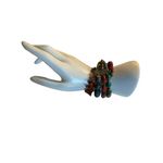 Colorful Multicolor Beaded Elastic Bracelet Set With Turquoise Red Amber & Yello Photo 9