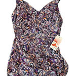 Lands' End NWT Paisley Print Lycra Xtra Life Tankini Top Size Petite 6 Photo 0