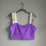 Free People 💜 by FP Movement Time Out Purple Crop Tank Top with Ruffle Straps Photo 3