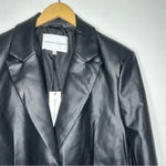 Rebecca Minkoff NWT Black Faux Leather Blazer Size Large Photo 2