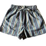 Topshop Women's 4 Striped Shorts Casual Summer Colorful Relaxed Tie Waist Photo 0