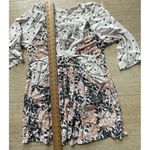 Free People  Tallulah White Print‎ Floral Mini Dress Womens Size XS Wide Sleeves Photo 3