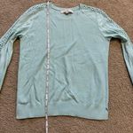 Loft mint green lightweight sweater with crochet sleeves, size XS Photo 6